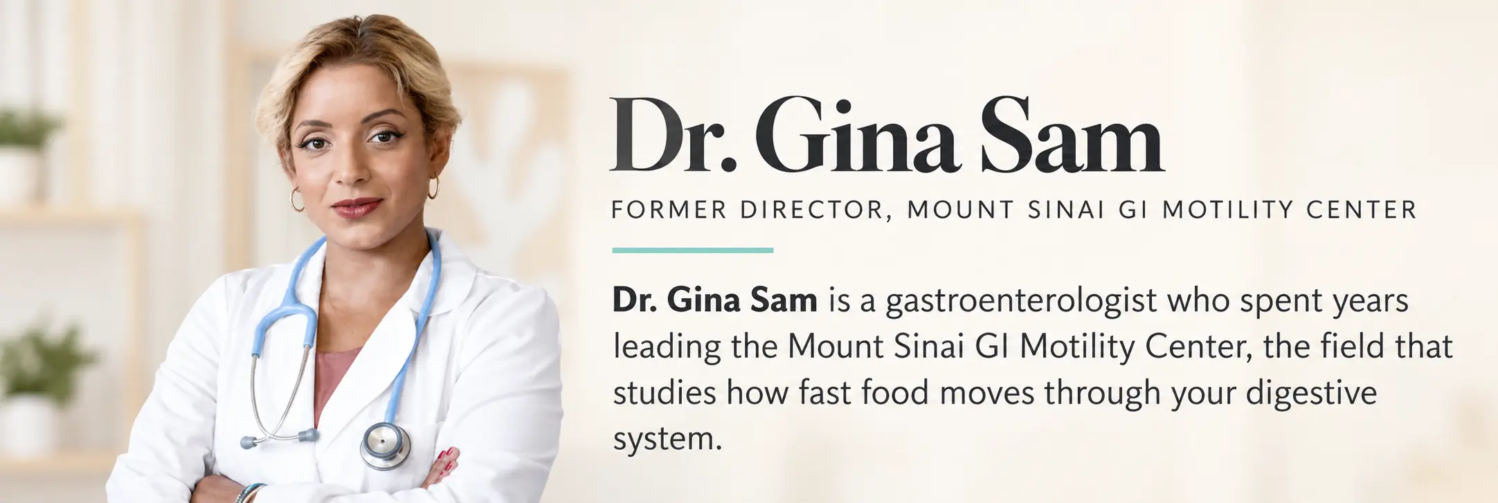 Dr. Gina Sam, former director of the Mount Sinai GI Motility Center